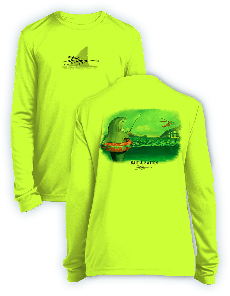 Bait & Switch- KIDS Long Sleeve Performance Shirt- 100% Polyester